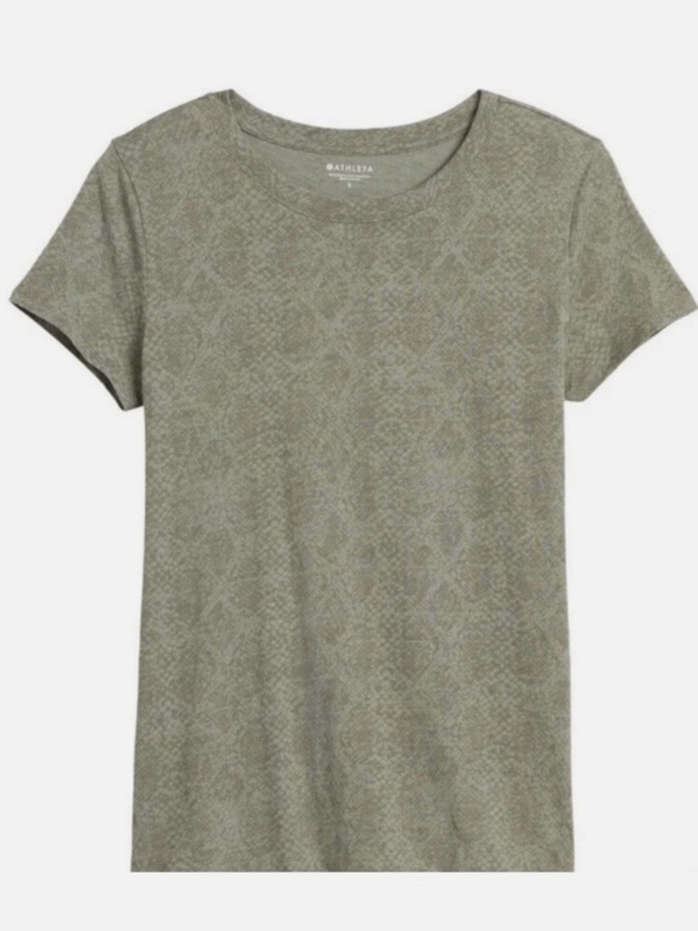 ATHLETA Green Organic Daily Snake Tee Cotton Short Sleeve Crewneck Top Size S